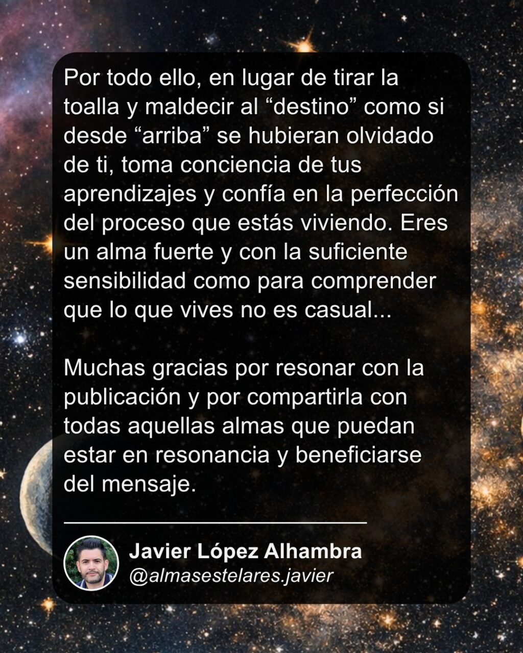 Instagram post from almasestelares.javier. This post is in position 9.